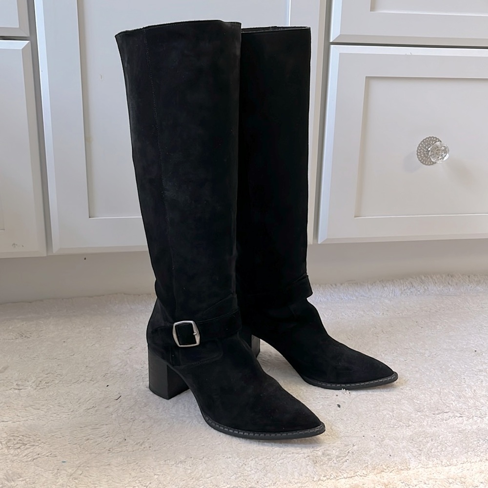 Free People slouchy suede knee high boots